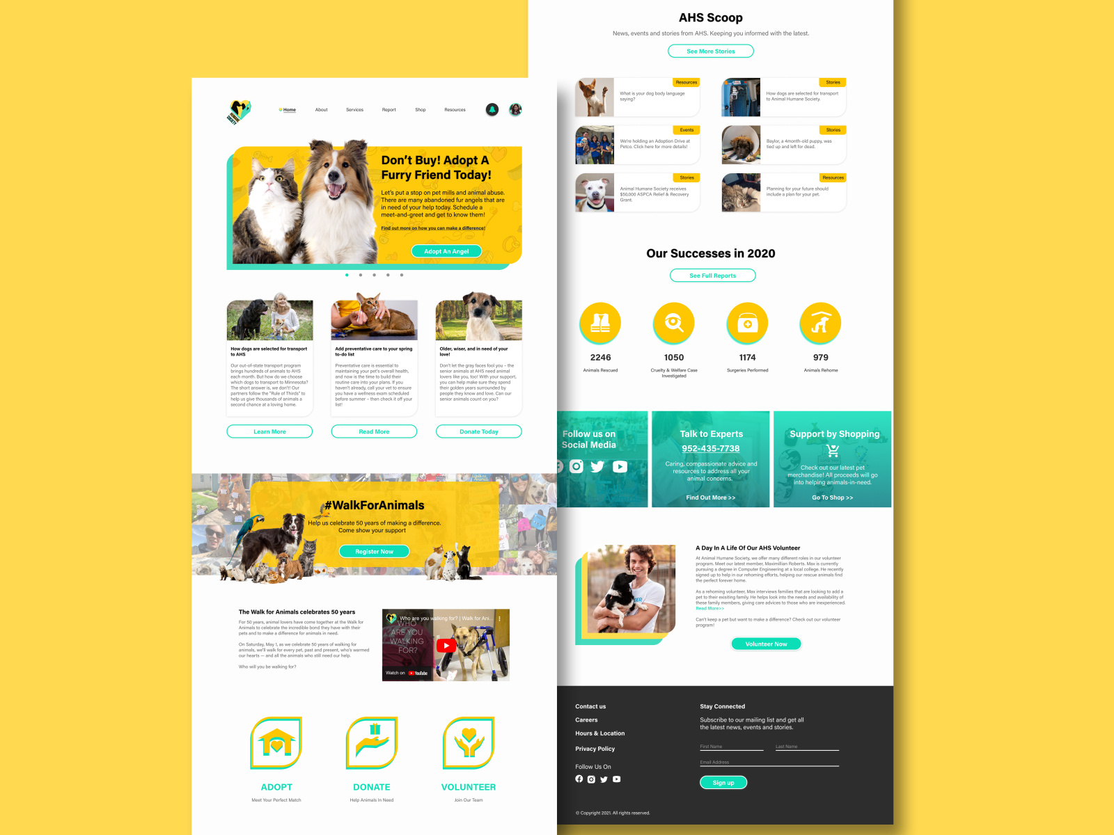 Humane Society Web Main Page by Dionne Phua on Dribbble