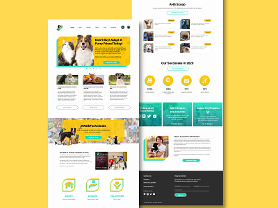 Humane Society Web Main Page adoption animals branding charity app design ui ux web