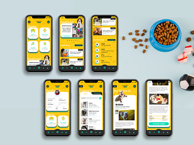 HumaneSociety Mobile Mock up Collage adoption animals charity app design mobile app ui ux