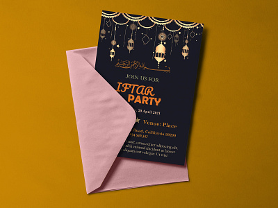 Iftar party birthday card eid mubarak iftar party illustrator wedding invitation