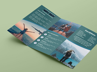 Travel trifold brochure bifold brochure design flyer design logo trifold brochure design