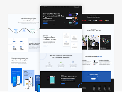 Appforce Landing Page - App Development Company adobe xd app designing desgin design development company figma landing page landingpage software company ui uiux ux website designing