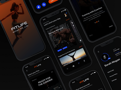 Fitlife - Fitness/Workout Training App app app design desgin design figma fitness fitness app fitness app design fitness training gym mobile app designing modern design training app training app design uiux workout workout training