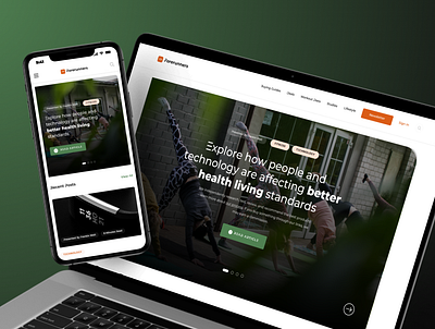 Forerunners - Fitness and Well Being Blog Landing Page Design adobe xd blog blog website blogging website design figma fitness website header landing page landingpage lland responsive ui ui ux design uiux website website design wellbeing website