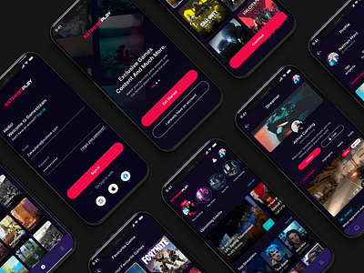 ESTREAMPLAY - ESPORTS Streaming Mobile App UI/UX Design design esports esports gaming app esports live figma figma design game app game streaming app gaming app design live streaming live streaming app live streaming mobile app mobile app uiux design streaming streaming app streaming app uiux ui uiux