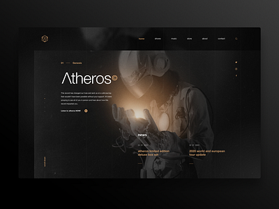 Atheros - concept design astronaut creative image image editing landing page music photoshop retouch ui uidesign user interface web web app