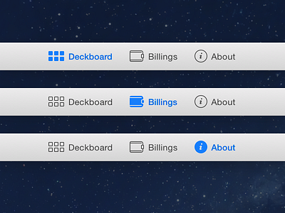 Toolbar icons