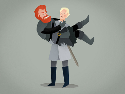 Tormund & Brienne brienne flat design gameofthrones gof illustration love tormund