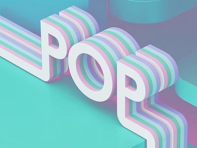 POP 3d cgi design flat illustration logo minimal pop typo typography