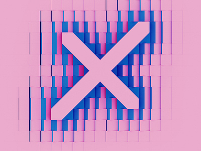X CUBE 3d cgi design flat illustration logo minimal pop typography