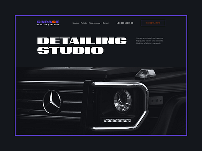 Garage. Landing page concept car concept design detailing landing page ui ux web web design website