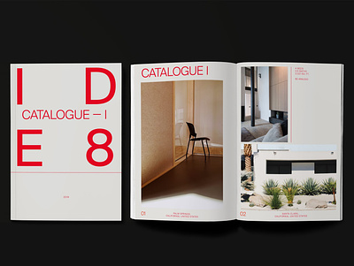 Catalogue Design for IDE8 catalogue design graphic design home interior materials minimal photography print red