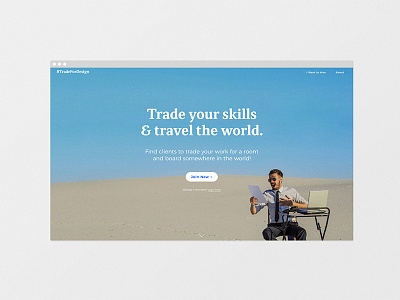 #TradeForDesign — Trade your skills to travel the world! developers digital nomads exchange graphic design lifestyle slack tech tools trade for design travel web design world