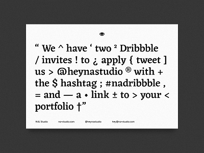 Two Dribbble Invites (all gone) card dribbble dribble eye graphic design invite invites na studio two win