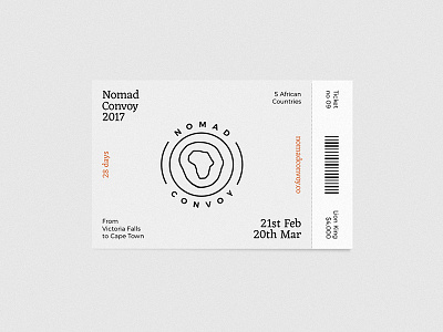 Nomad Convoy Ticket africa behance branding business card cowork design exotic graphic design identity logo stationery travel