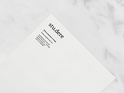 stu.dere — Cover Letter architecture behance black and white branding cover letter design graphic design stationery studio