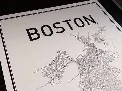 Boston Print boston city map poster print