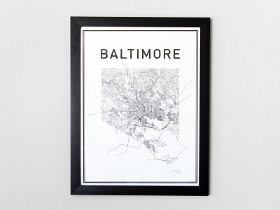 Baltimore City Print baltimore city map poster print typography