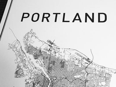 Portland city map portland poster print typography