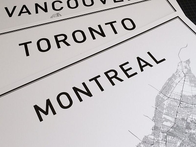 Oh Canada canada city map montreal poster print toronto typography vancouver