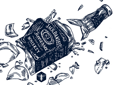 American Dream #2 sketch american americandream bottle explosion glass illustration jackdaniels wip workinprogress