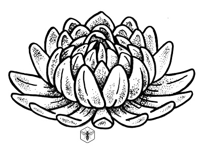 Victoria Flower dotwork flower nenuphar symmetrical victoria