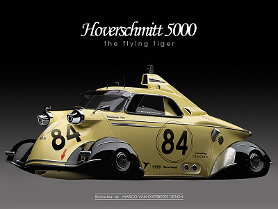 Hoverschmitt 5000 digital concept art flying car hover car messerschmitt tg500 tiger