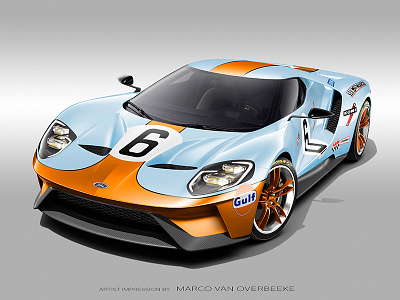 2017 Ford GT | ’66-’69 24h Le Mans livery tribute 24h le mans 1966 companion ford gt ford gt le mans rendering gt40 tribute le mans le mans gt40 livery le mans tribute photoshop cc wacom cintiq companion