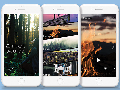 Ambiant Sounds Application Design android appdesign application design iphone ui ux