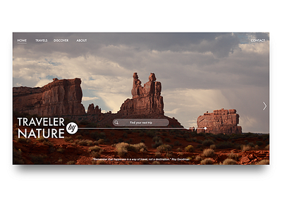 Traveler by Nature Homepage adobexd design homepage landing page nature travel ui ux webdesign