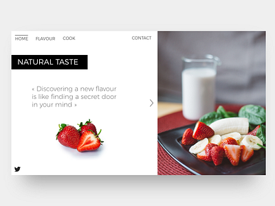 Natural Taste Home Page design food fruits homepage recipe ui ux webdesign