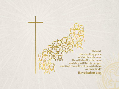 Revelation 21:3 church design illustration revelation theme