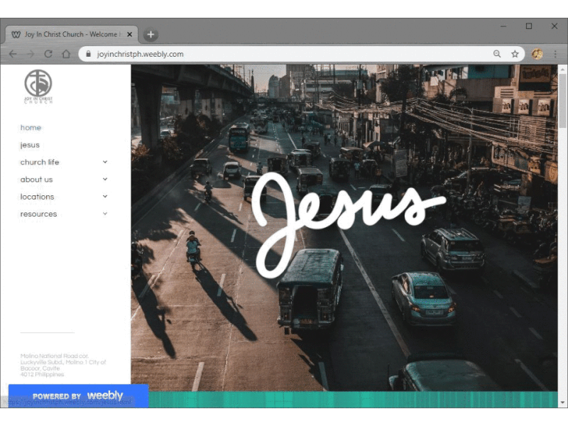 Website for Joy in Christ Church branding church design theme
