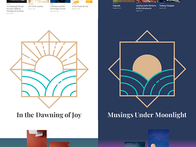 In The Dawning of Joy / Musings Under Moonlight branding design logo theme