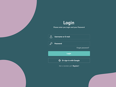 Login onboarding screen