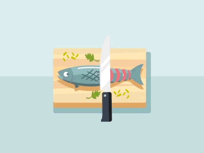 Cut the fish! animation fish food invaders motion design motion graphics