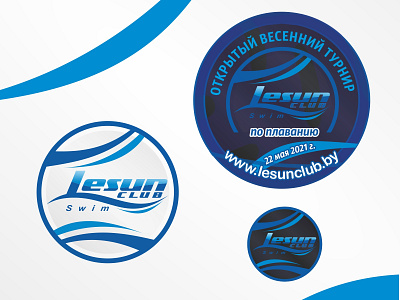 Sport meedals for kids swimming club branding design flat logo shop vector