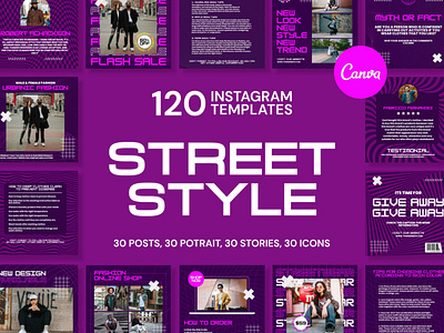 Street Style Purple IG | CANVA Templates