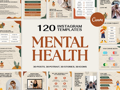 Mental Health Maroon IG | CANVA Templates