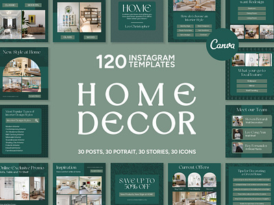 Home Decor Emerald IG | CANVA Templates