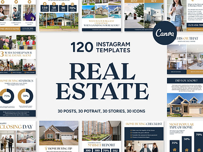 Real Estate Blue Instagram | CANVA Templates brand identity business branding canva design canva templates engagement booster facebook cover facebook templates highlight cover highlight icons instagram feed instagram instastories instagram posts instagram stories instagram templates marketing templates personal branding pin pinterest pinterest templates social media templates visual identity