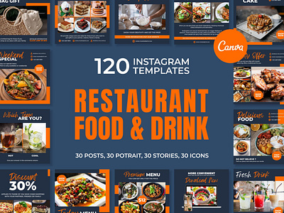 Restaurant Orange Instagram | CANVA Templates 3d animation brand identity branding business branding canva design canva templates design engagement booster facebook templates graphic design highlight cover illustration instagram posts instagram stories instagram templates logo motion graphics ui