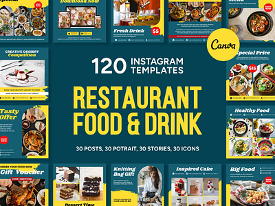 Restaurant Yellow Instagram | CANVA Templates 3d animation brand identity branding business branding canva design canva templates design engagement booster facebook templates graphic design highlight cover highlight icons illustration instagram posts instagram stories instagram templates logo motion graphics ui