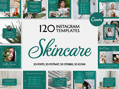 Skincare Emerald Instagram | CANVA Templates 3d animation brand identity branding business branding canva design canva templates design engagement booster facebook templates graphic design highlight cover highlight icons illustration instagram posts instagram stories instagram templates logo motion graphics ui