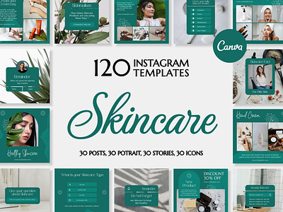 Skincare Emerald Instagram | CANVA Templates