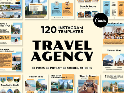 Tour & Travel Yellow IG | CANVA Templates 3d animation brand identity branding business branding canva design canva templates design engagement booster facebook templates graphic design highlight cover highlight icons illustration instagram posts instagram stories instagram templates logo motion graphics ui