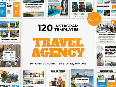 Travel Agency White IG | CANVA Templates 3d animation brand identity branding business branding canva design canva templates design engagement booster facebook templates graphic design highlight cover highlight icons illustration instagram posts instagram stories instagram templates logo motion graphics ui