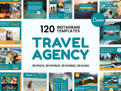 Travel Agency Blue Instagram | CANVA Templates