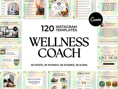 Wellness Coach Green IG | CANVA Templates 3d animation brand identity branding business branding canva design canva templates design engagement booster facebook templates graphic design highlight cover highlight icons illustration instagram posts instagram stories instagram templates logo motion graphics ui