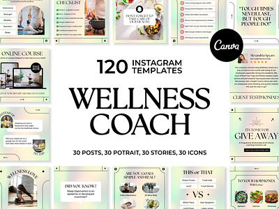 Wellness Coach Green IG | CANVA Templates